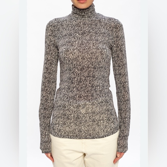 ISABEL MARANT Goyela printed jersey turtleneck top - Picture 1 of 9